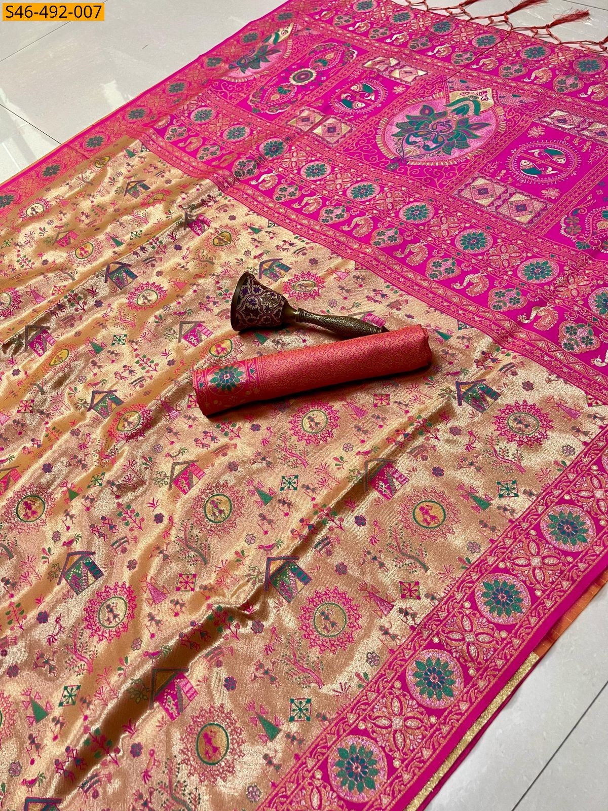 Pink Soft kanjivaram silk Saree