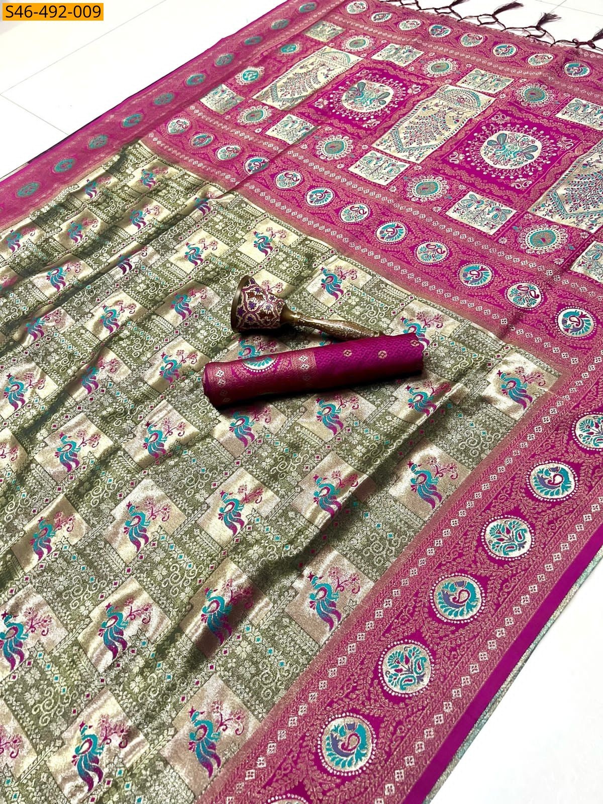 Green Soft kanjivaram silk Saree