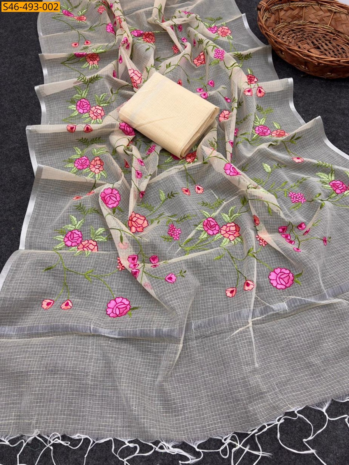 Peach Fancy  kota doriya saree