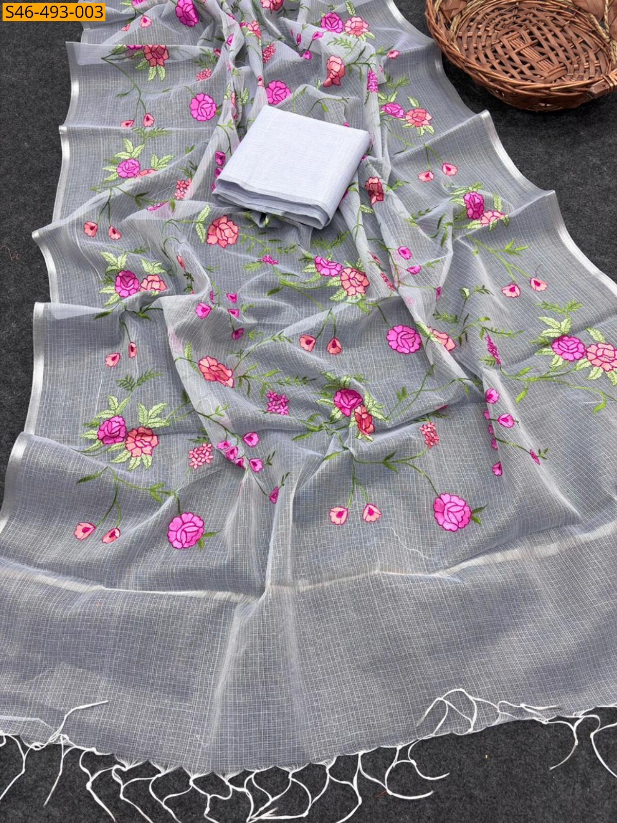 Silver Fancy  kota doriya saree