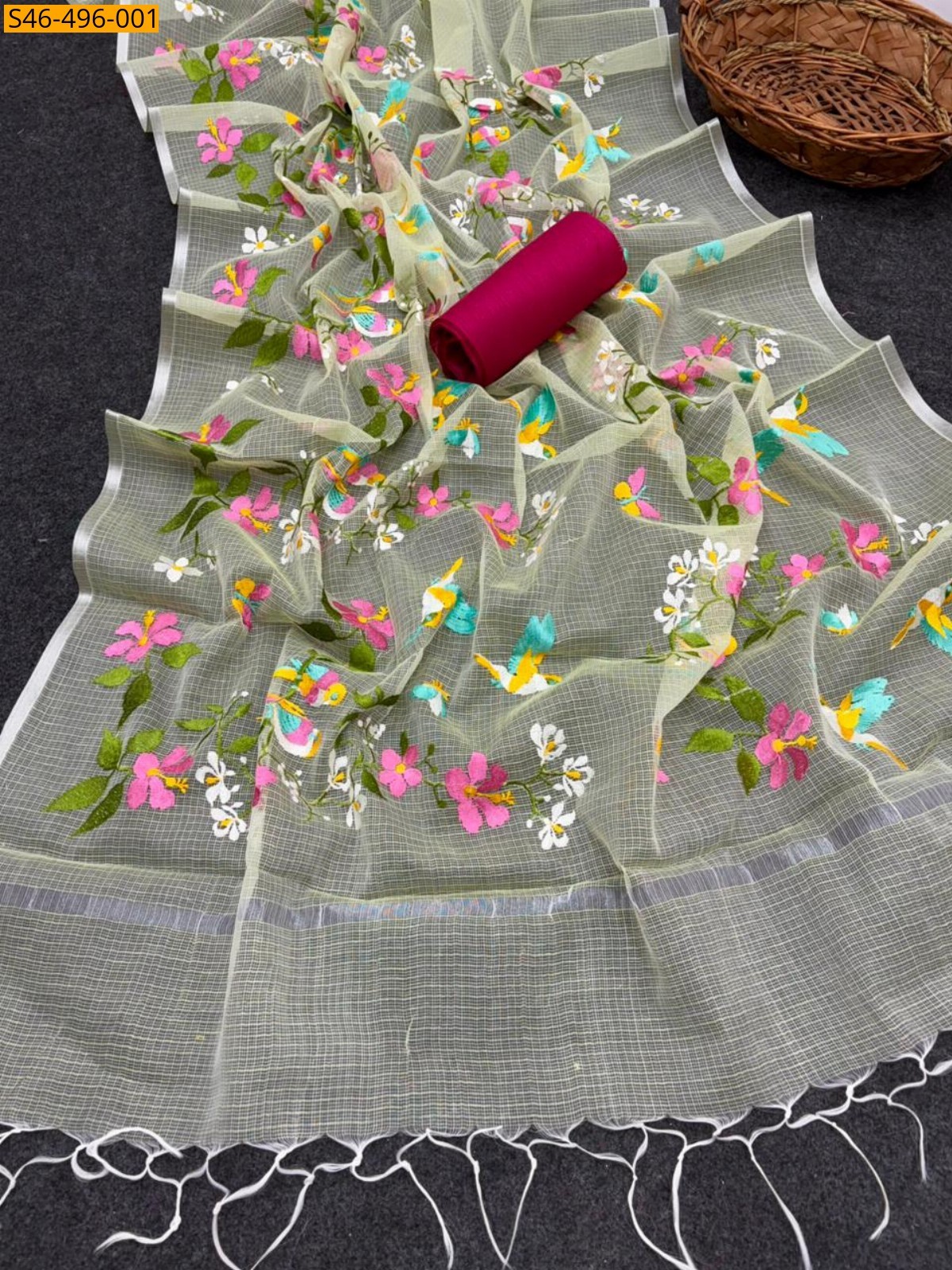 Yellow Fancy kota doriya saree