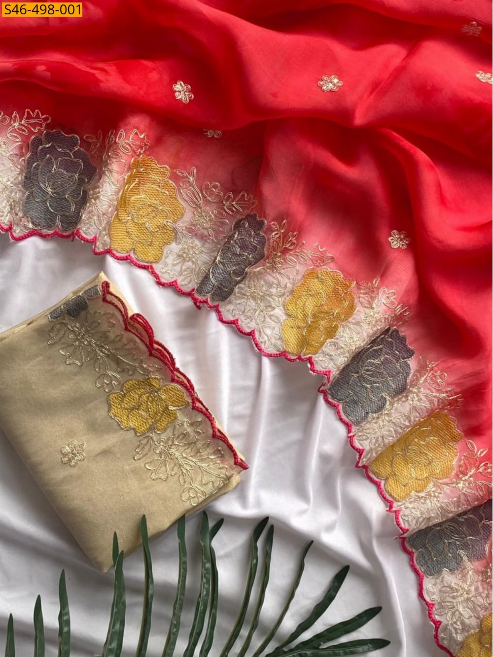 Red Pure Organza saree Red Pure Organza saree