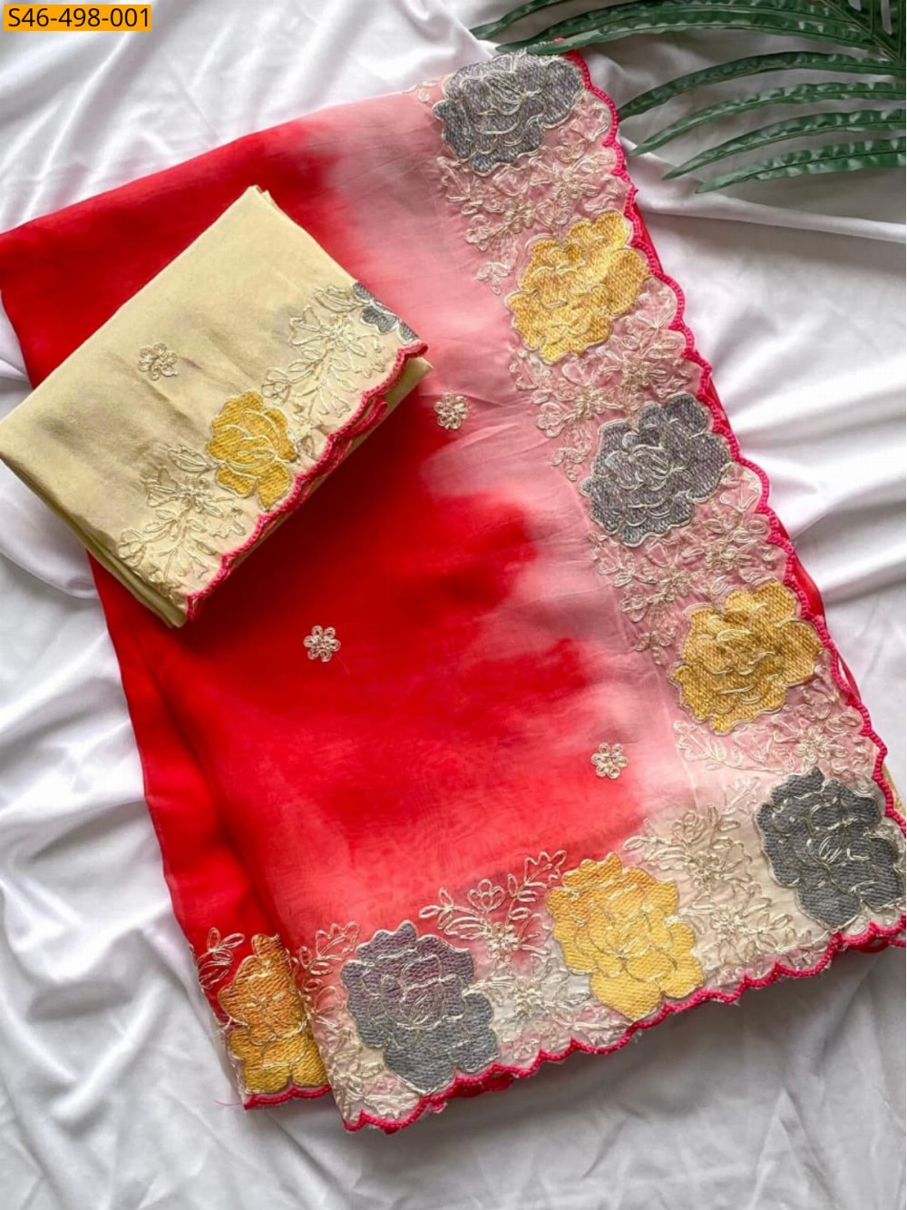 Red Pure Organza saree Red Pure Organza saree