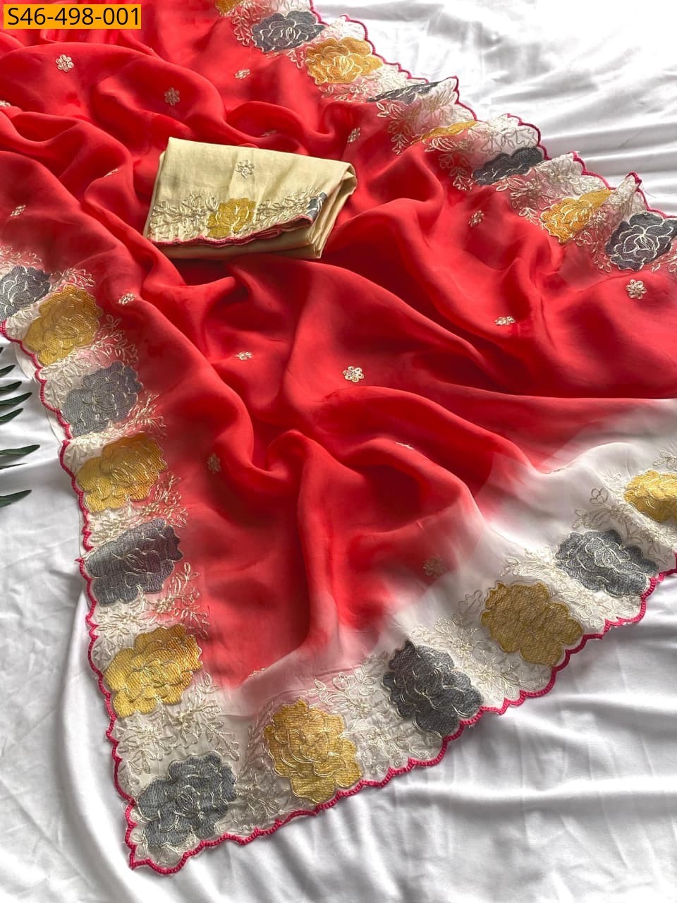 Red Pure Organza saree