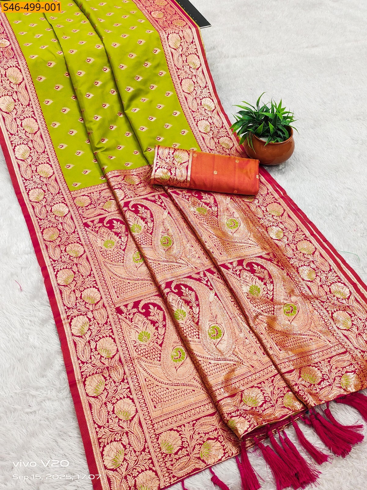 Green Soft Banarasi Silk Sarees