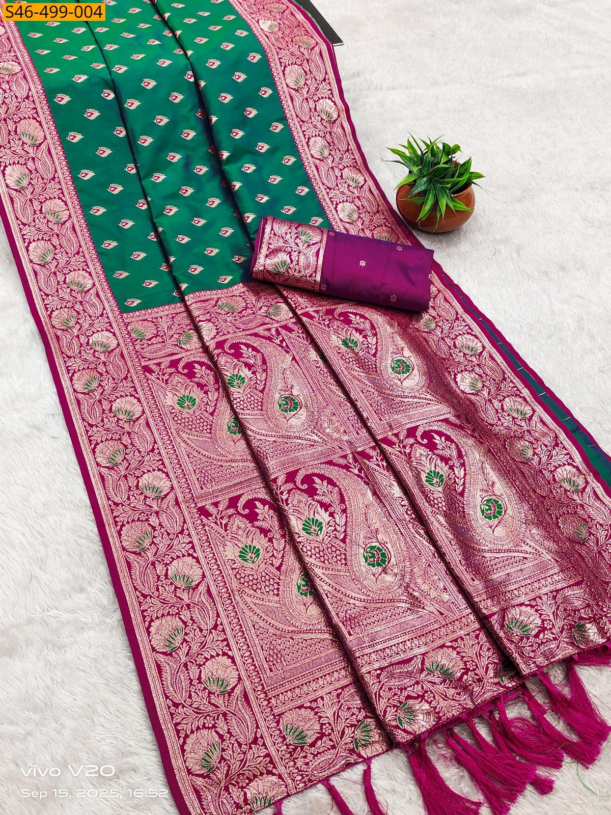 Green Soft Banarasi Silk Sarees