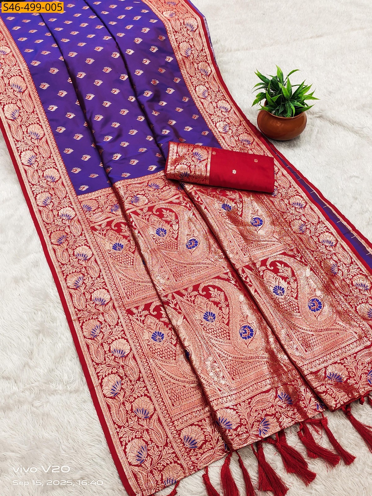 Violet Soft Banarasi Silk Sarees