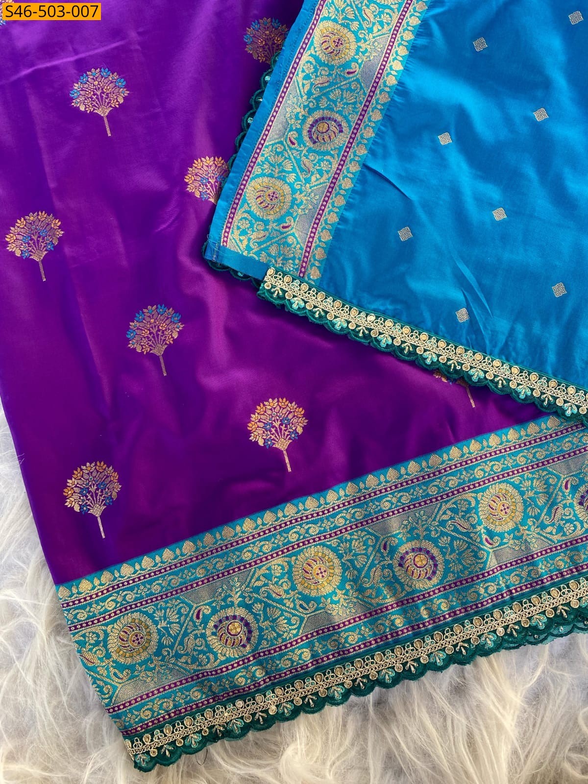 Violet Premium Banarasi Silk Saree