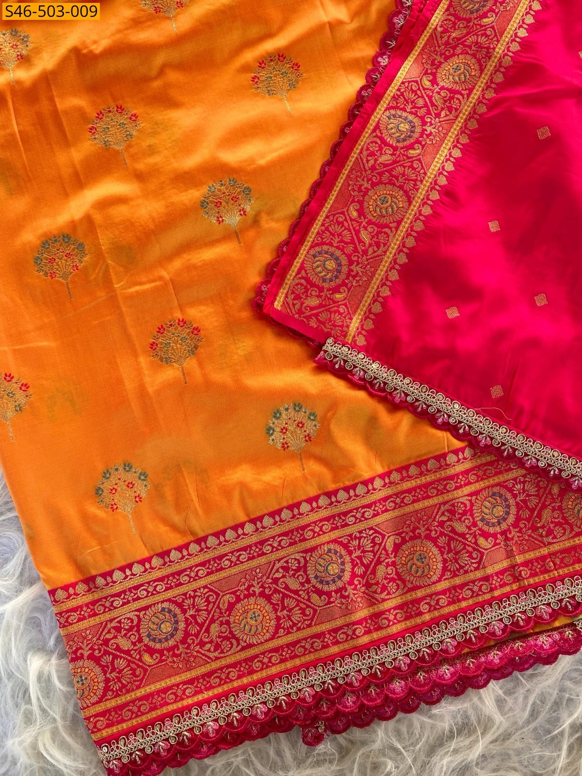 Orange Premium Banarasi Silk Saree