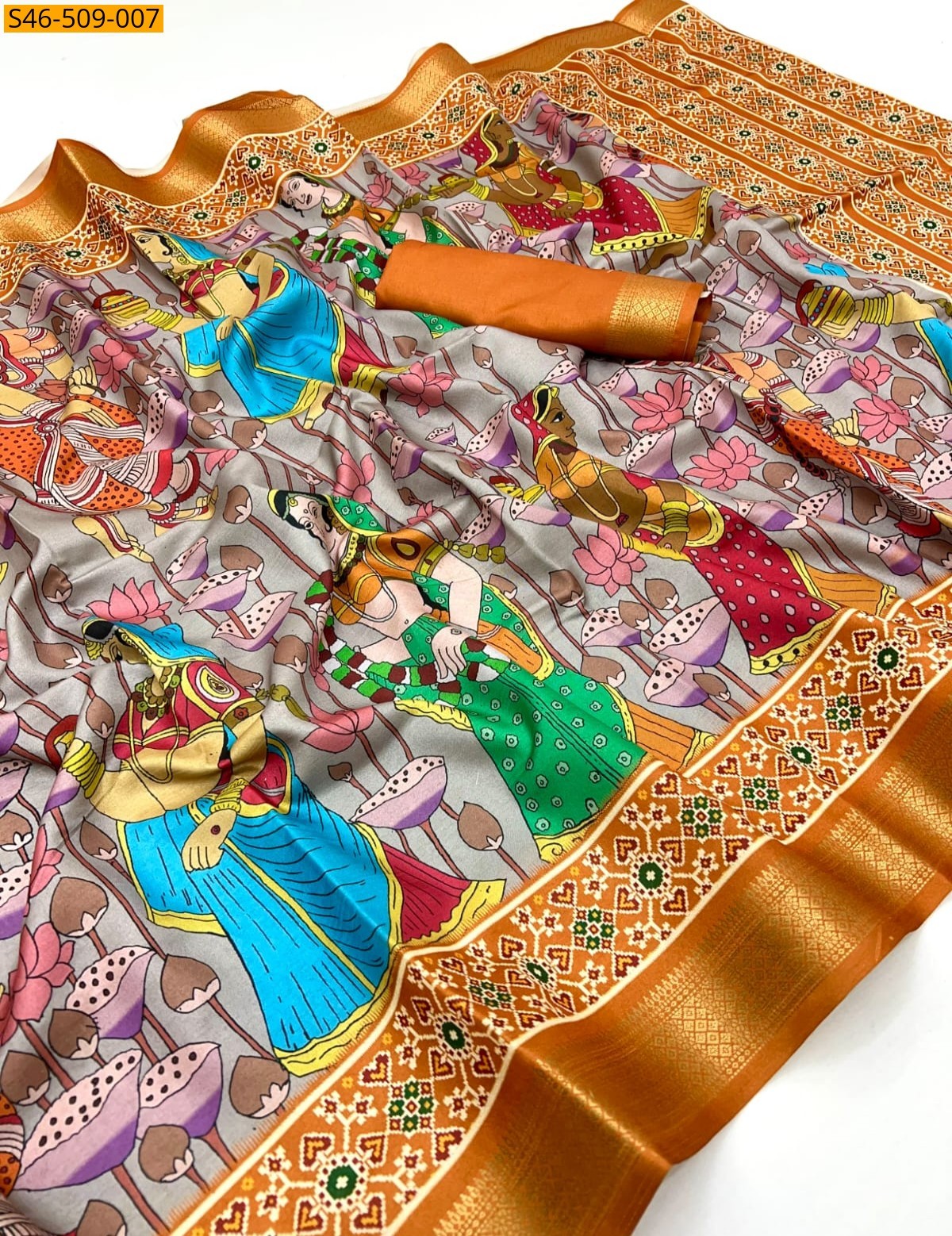 Yellow Semi Tussar silk saree
