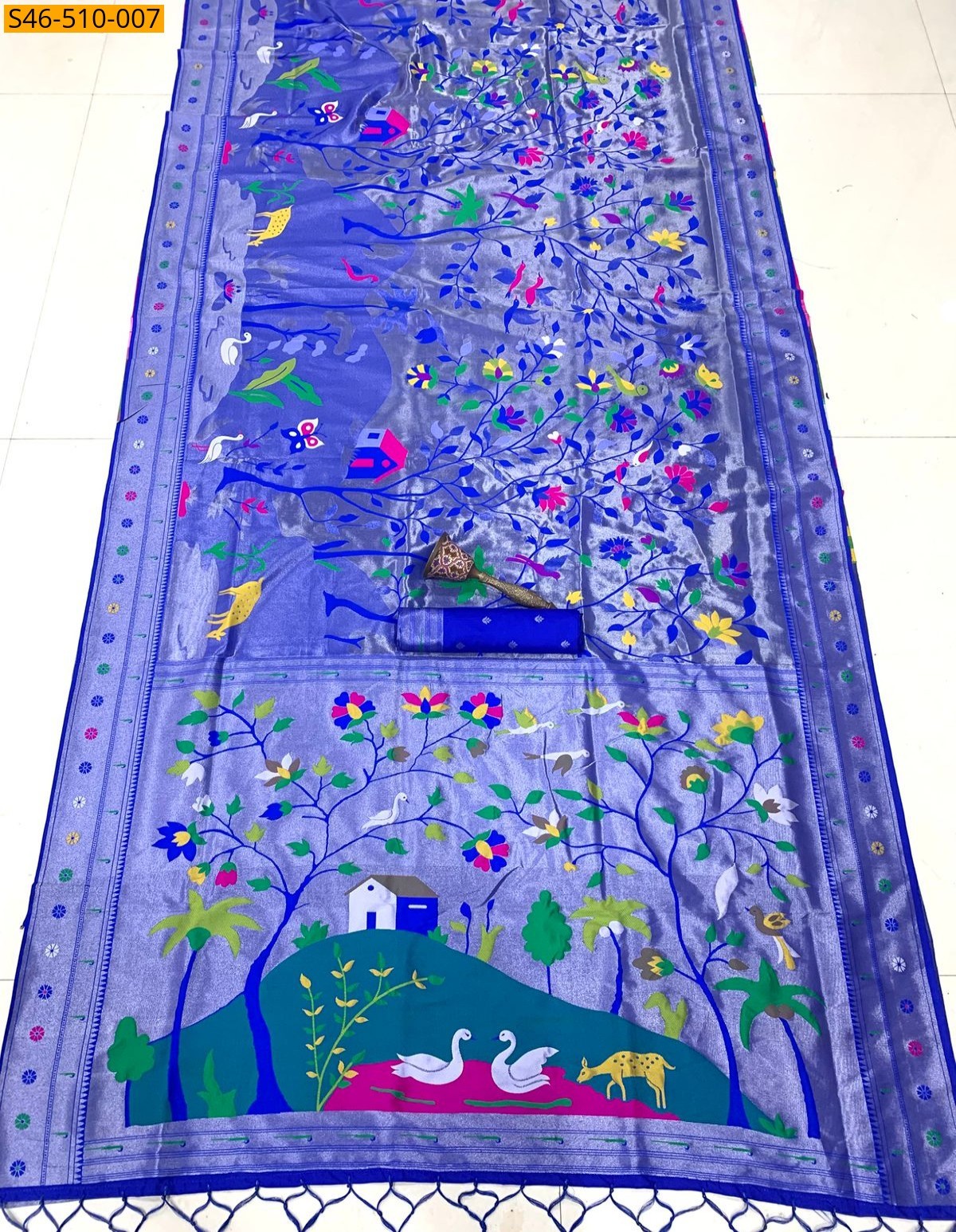 Purple Kanchivaram paithani silk saree