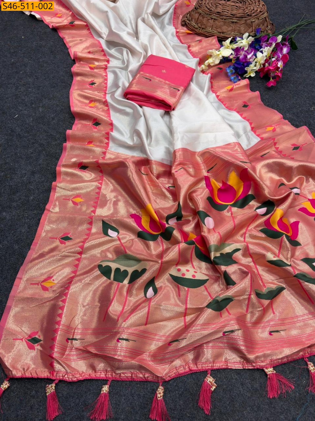 White Soft tissue silk sarees