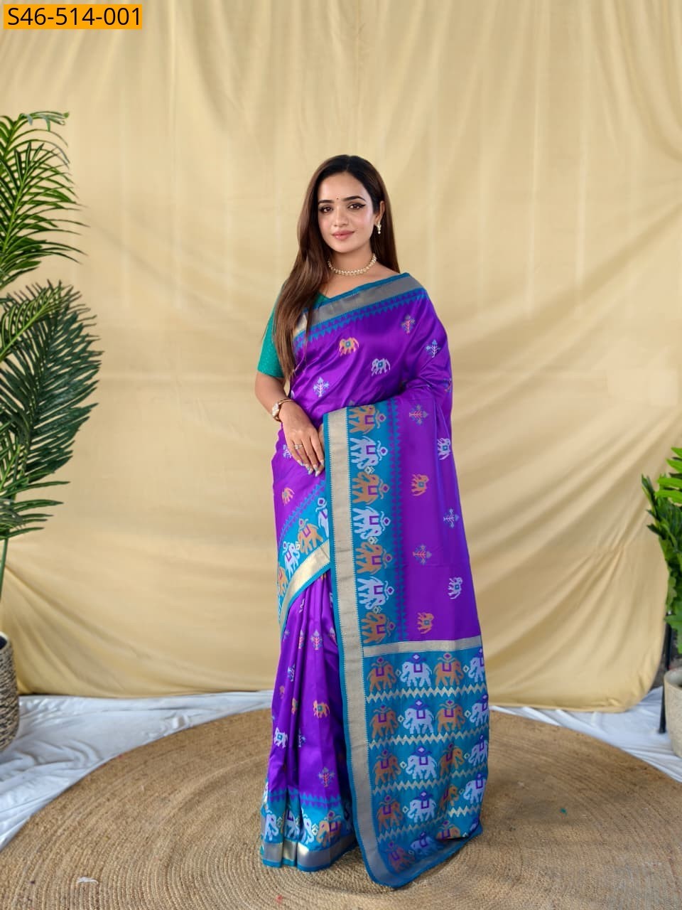 Violet Soft patola silk saree