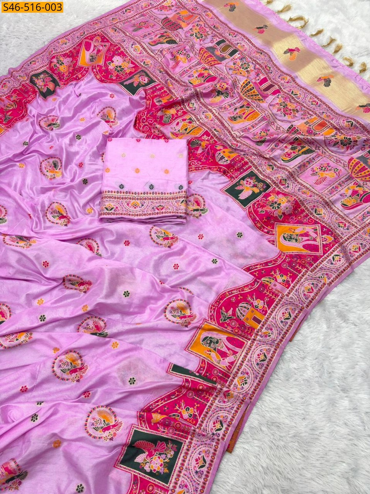 Rajwadi viscose pashmina silk saree