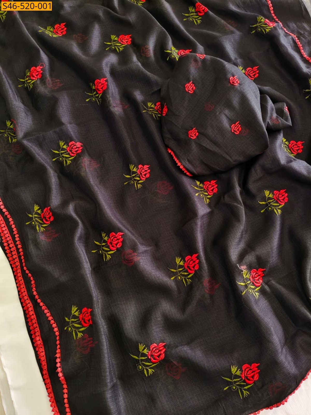 Black Soft Kota Doriya Saree