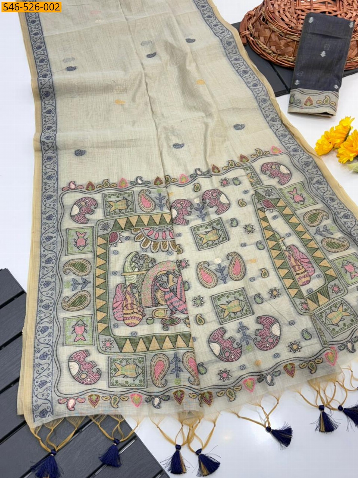 Light Green Muga cotton saree