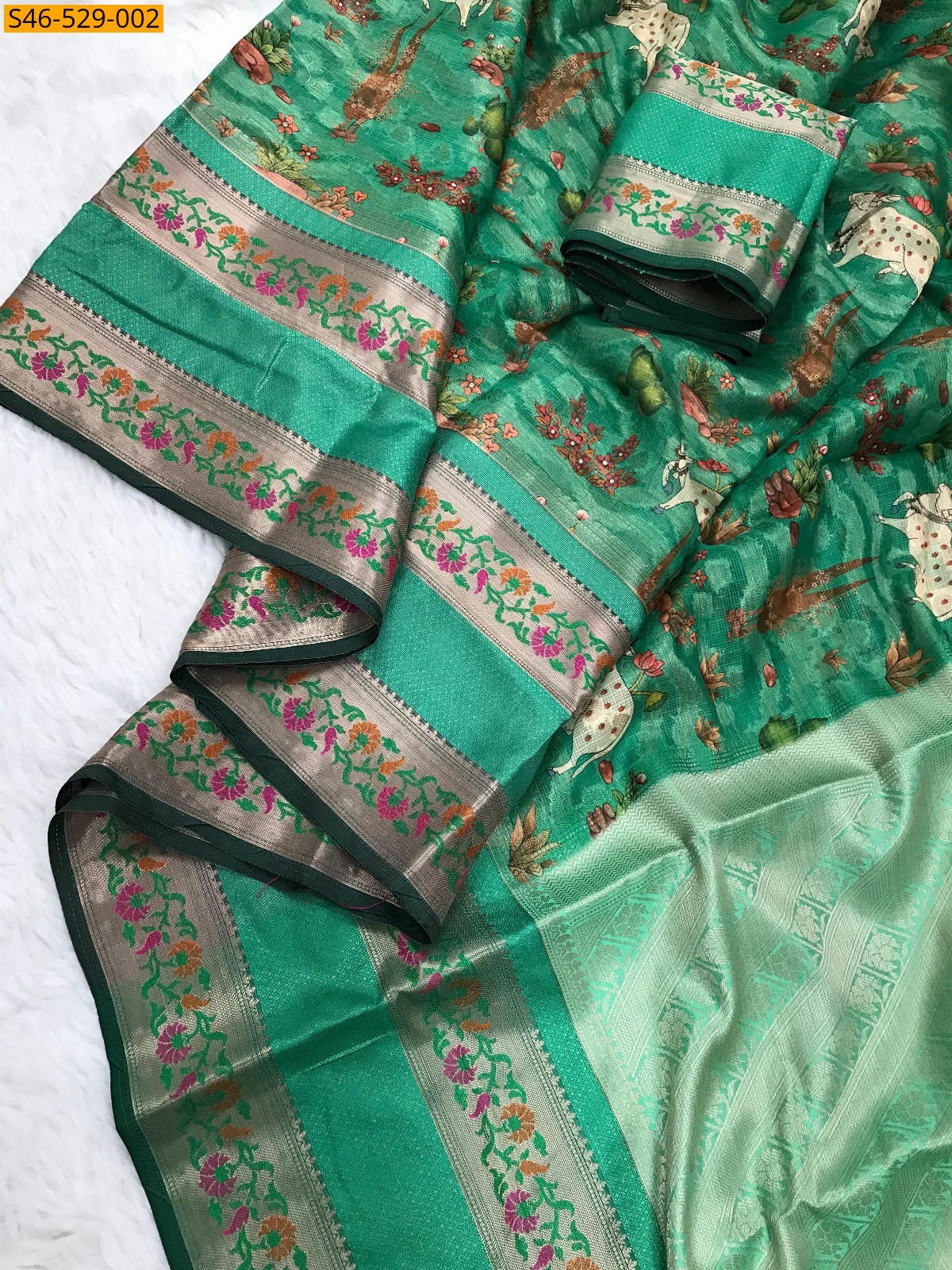 Green Premium Kota silk saree