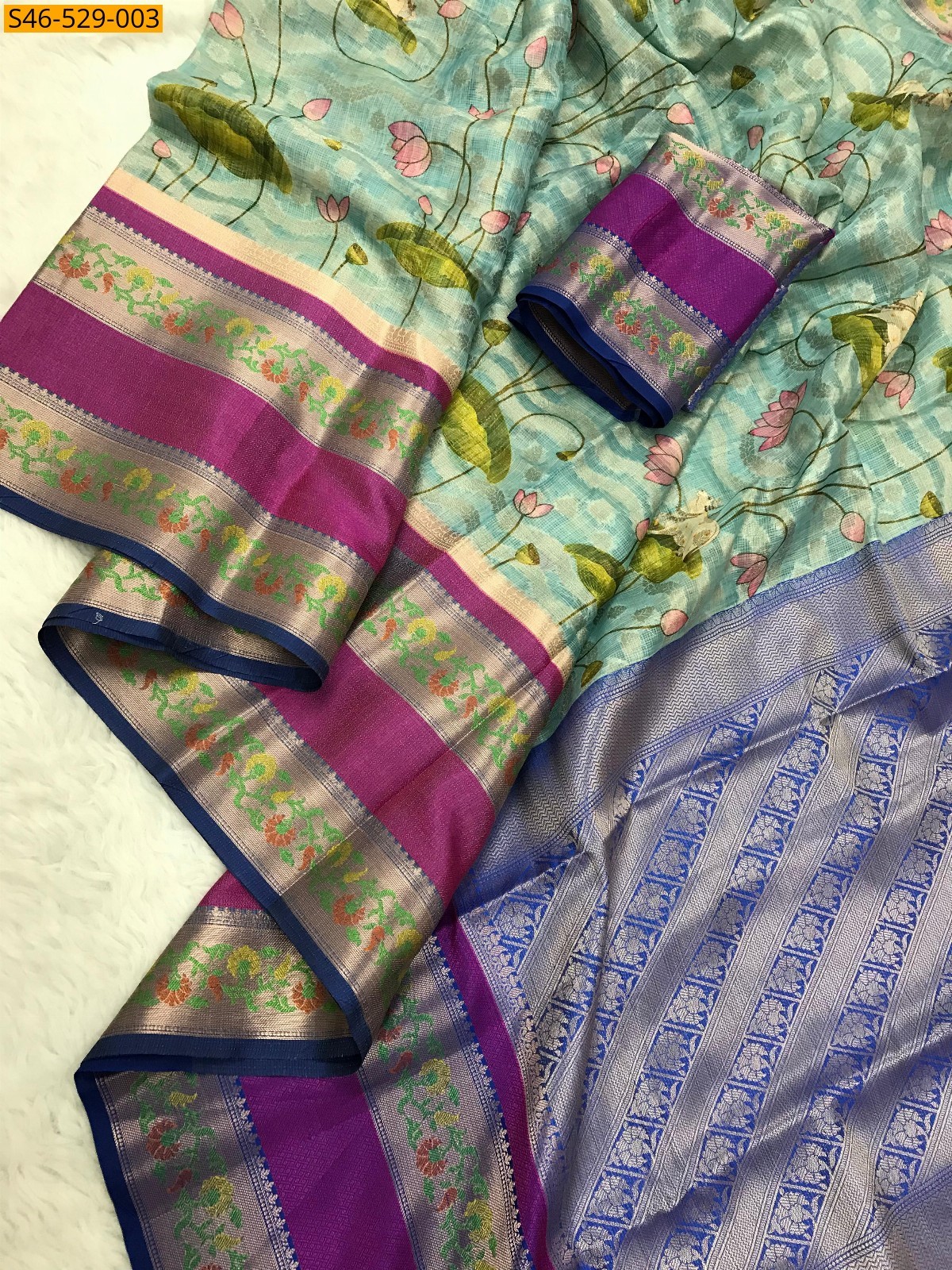 Blue Premium Kota silk saree