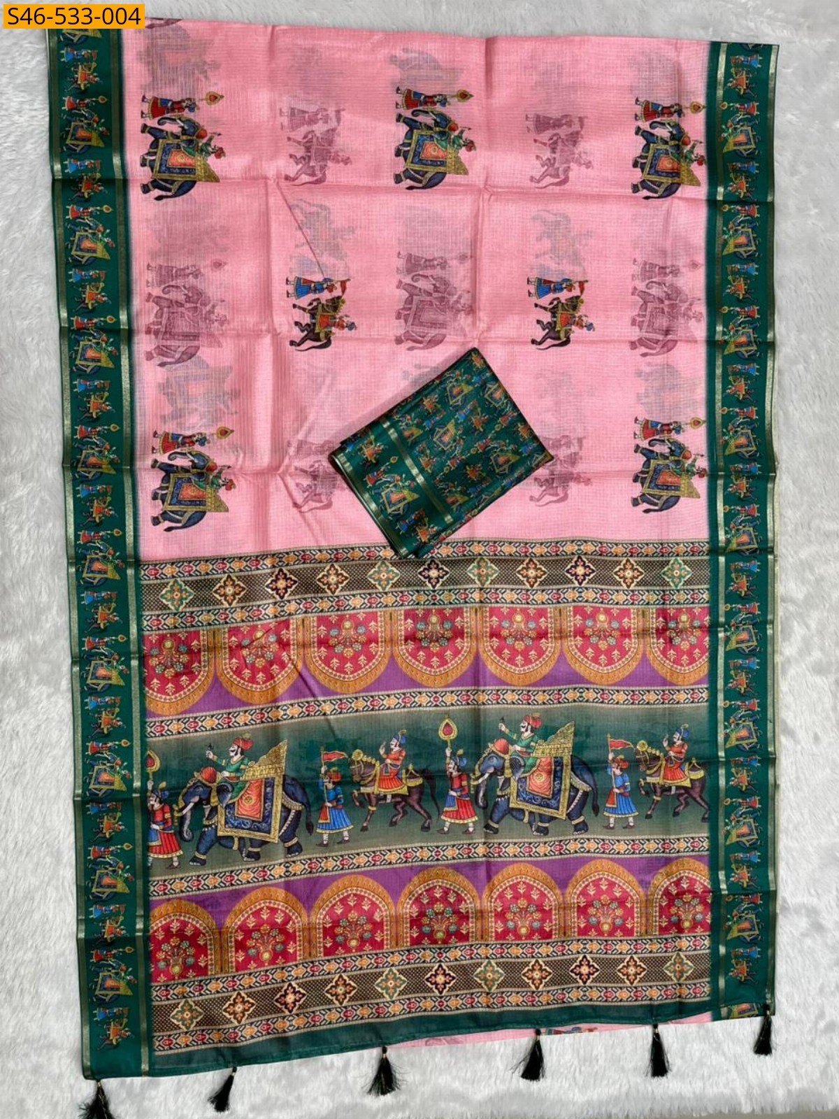 Baby Pink Soft kota doriya saree