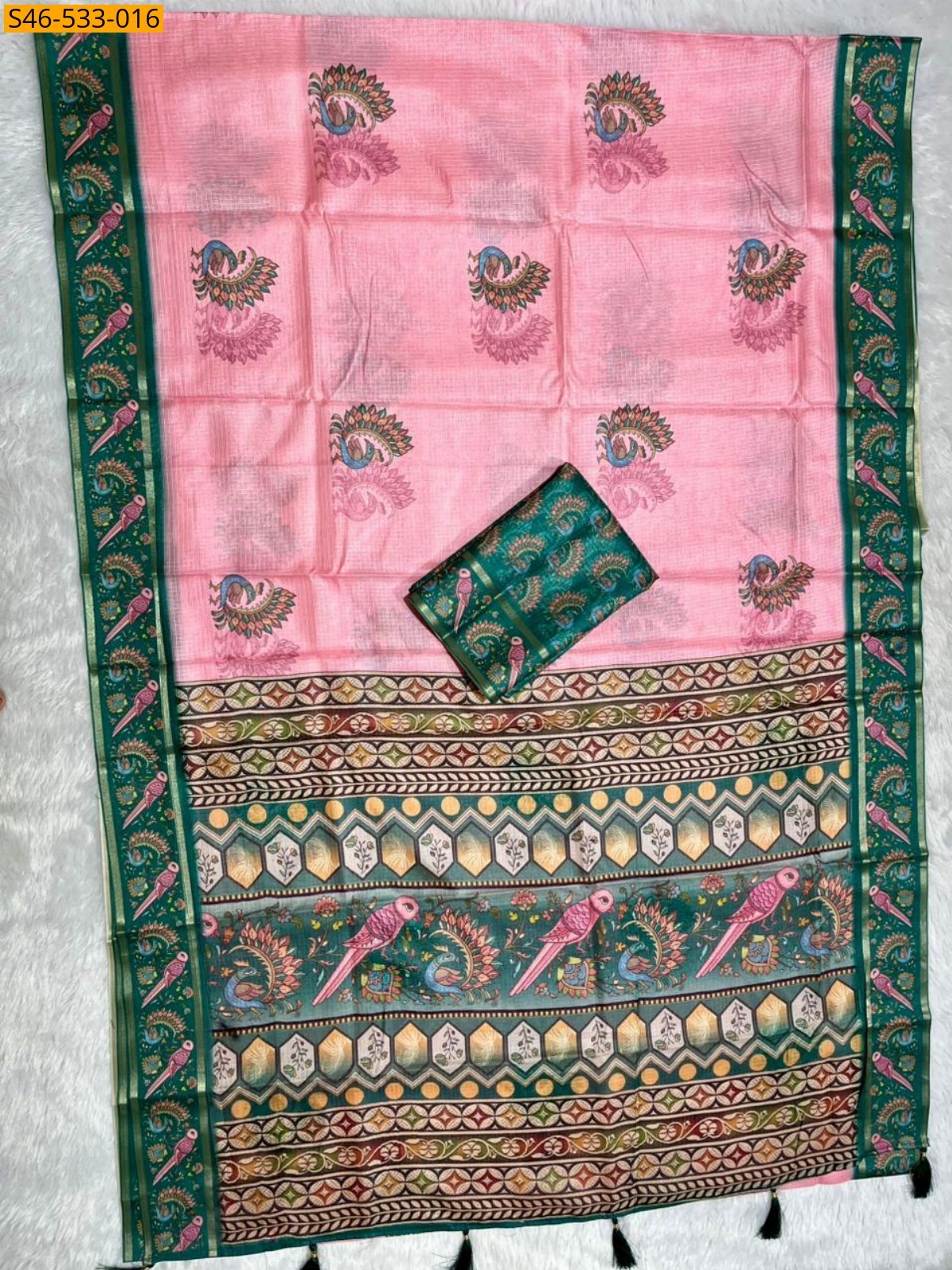 Baby Pink Soft kota doriya saree
