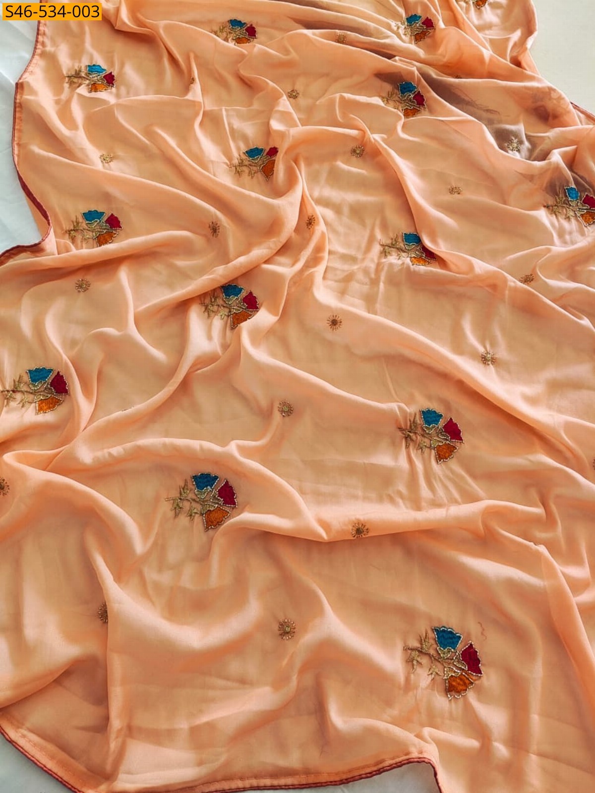 Orange Star georgette saree