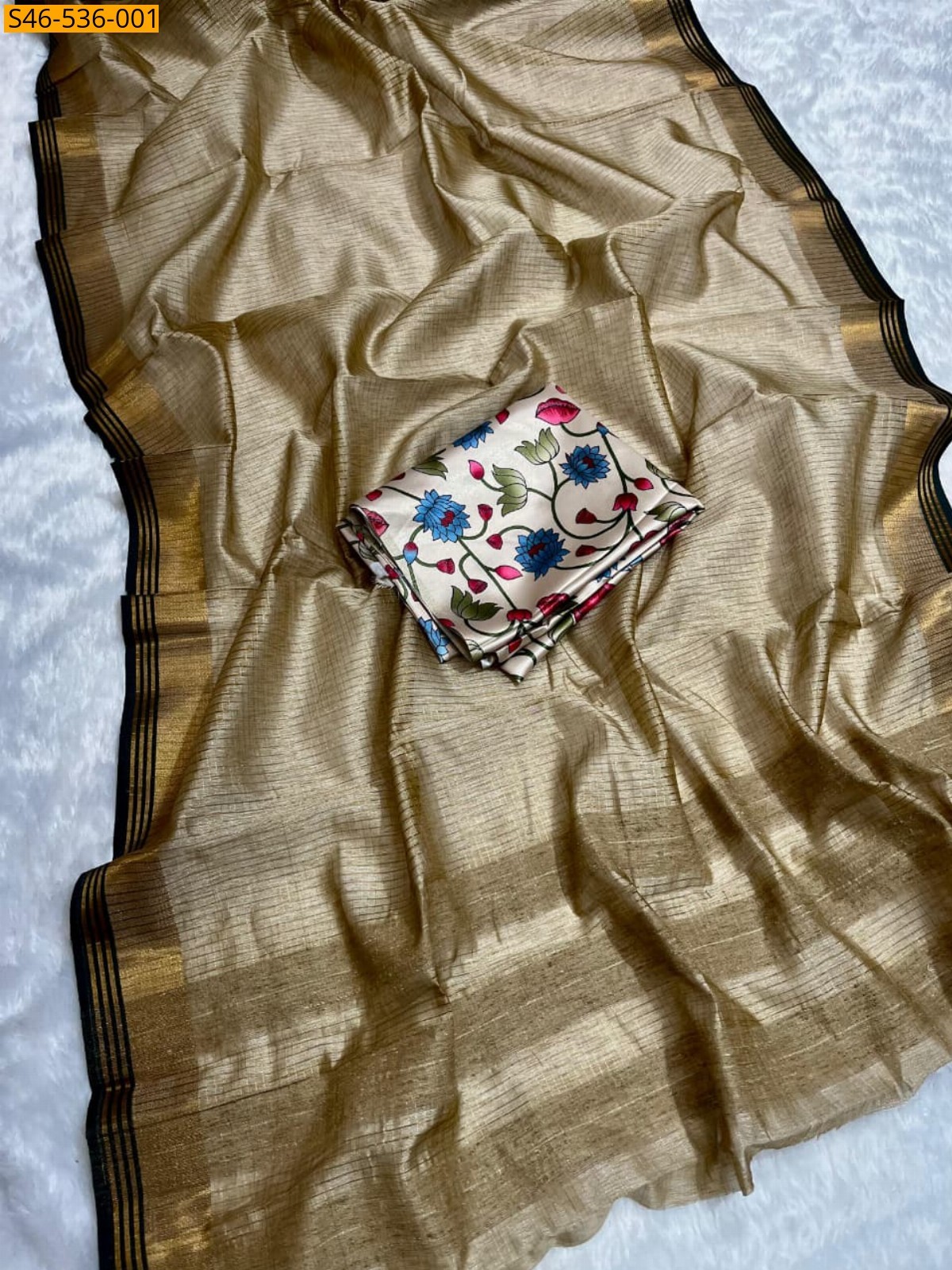 Sandal Tussar silk saree