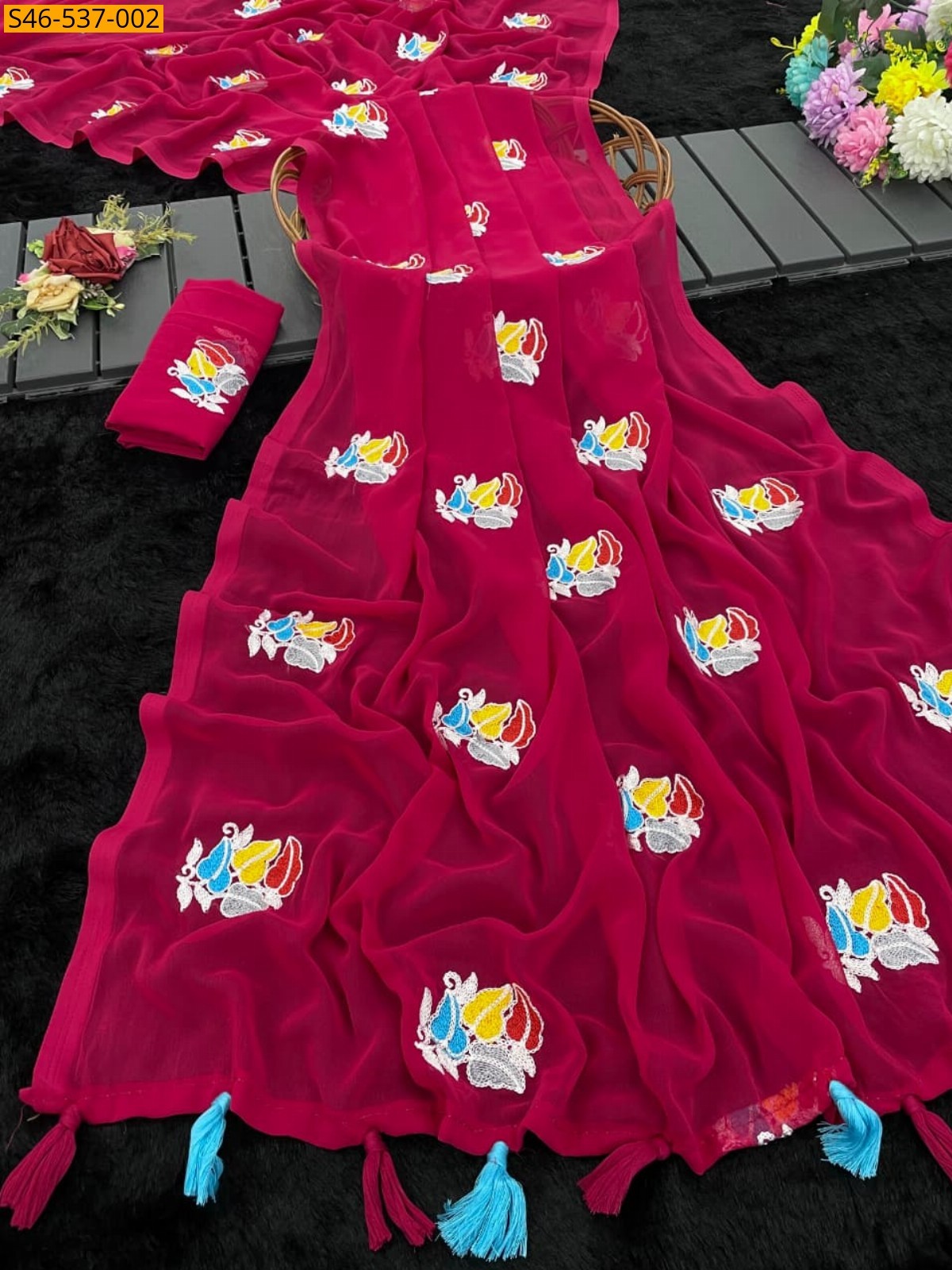 Pink Soft Georgette saree