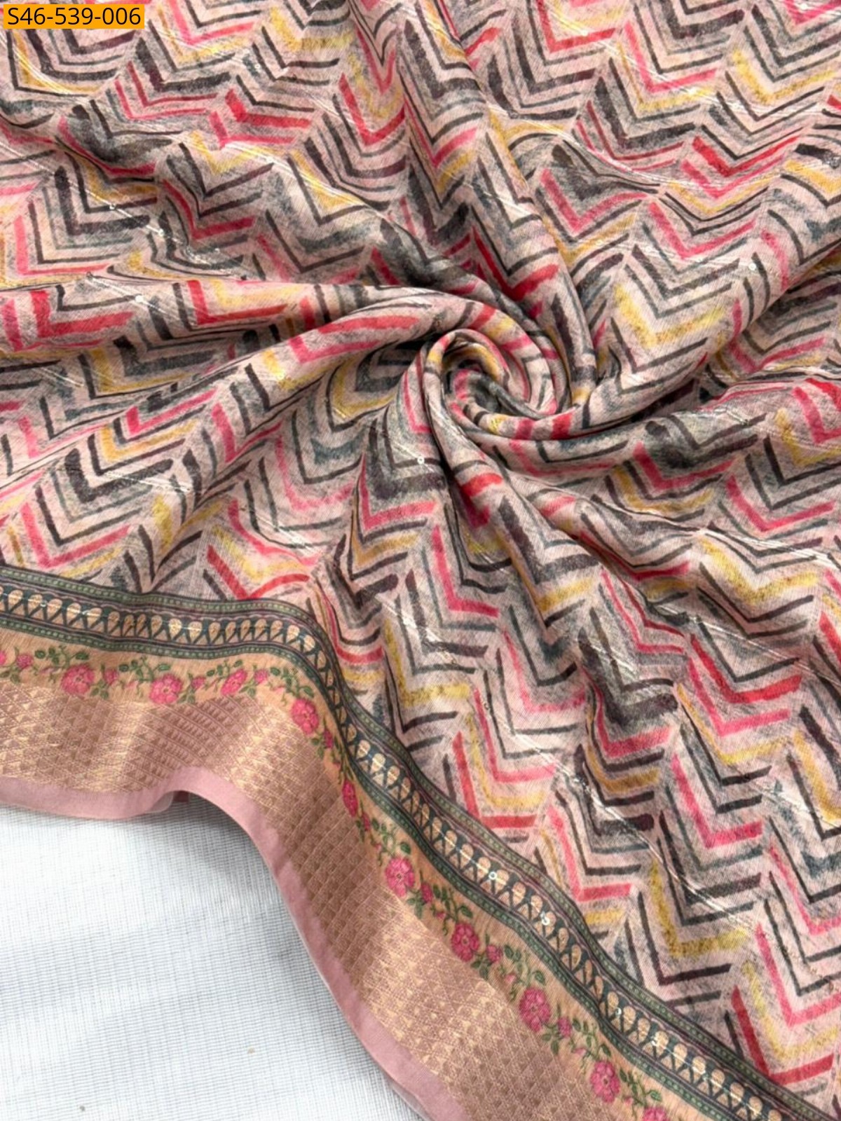 Pink Soft chanderi cotton saree