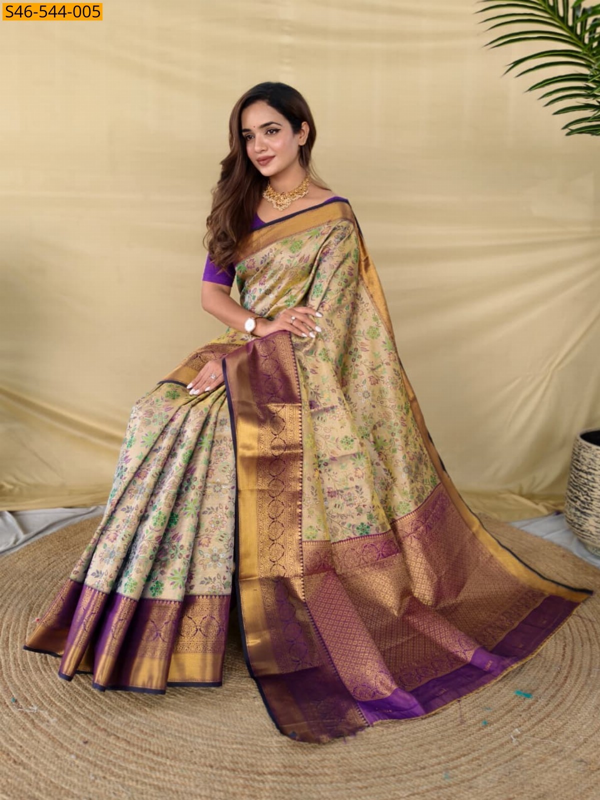 Violet Silk Saree