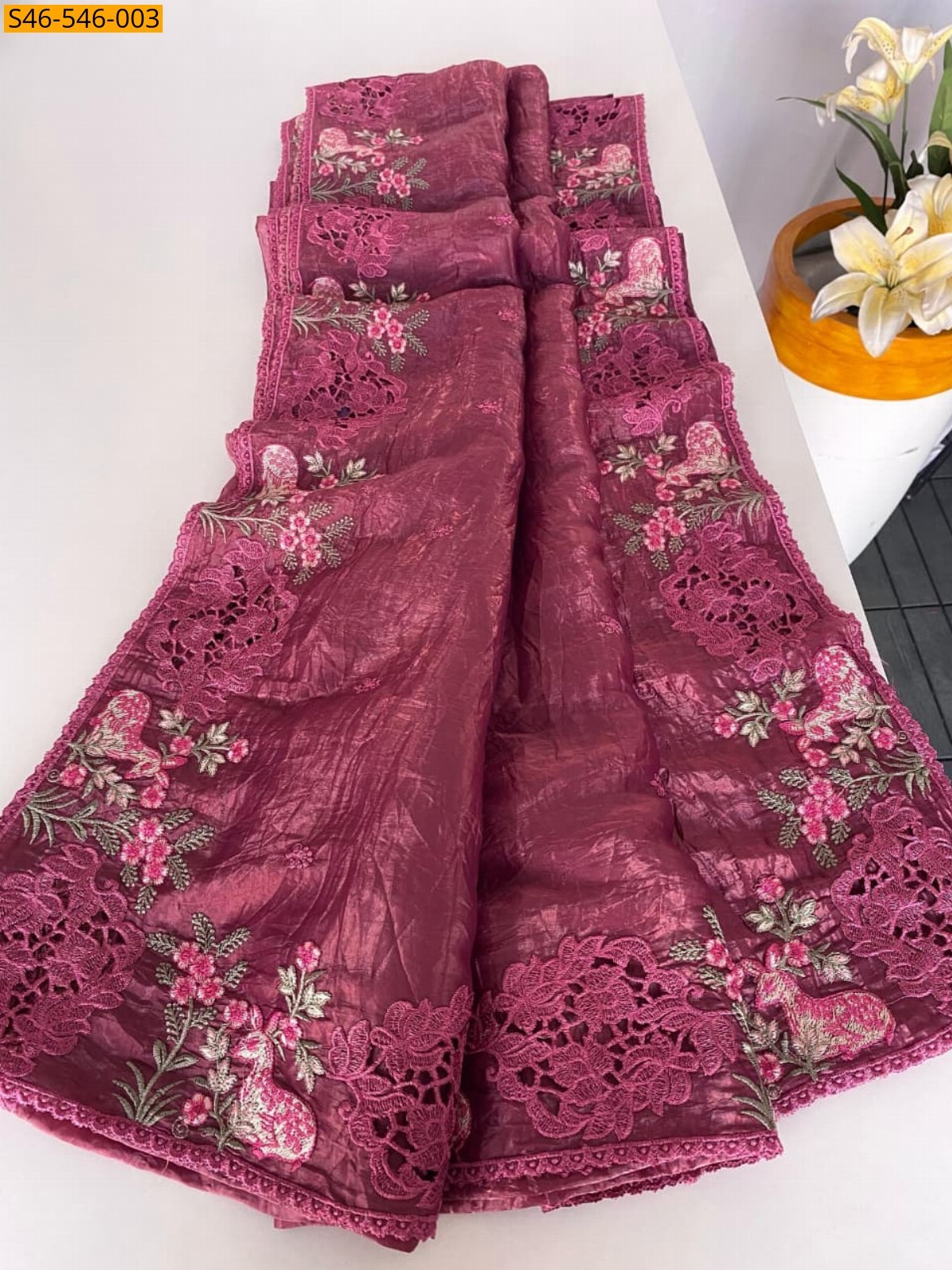 Pink Crush silk saree