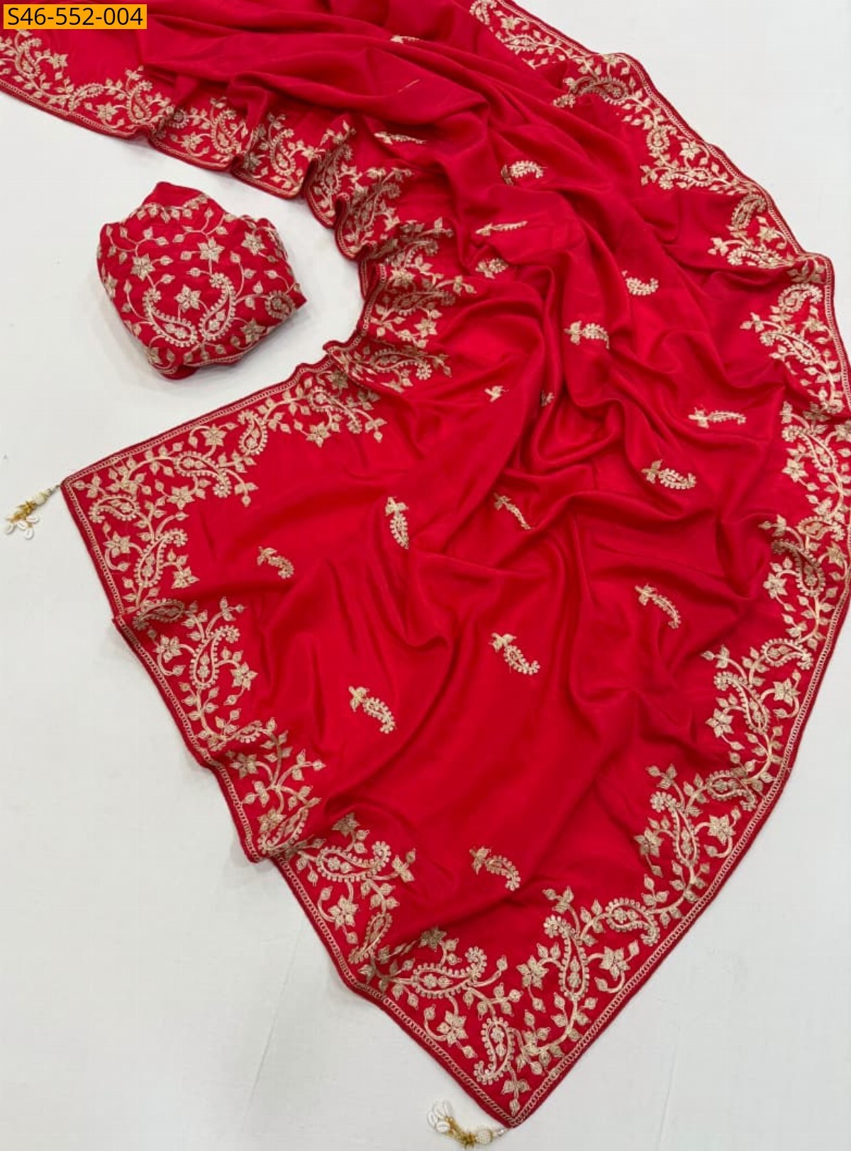 Red Premium Pure H.O SILK  Saree