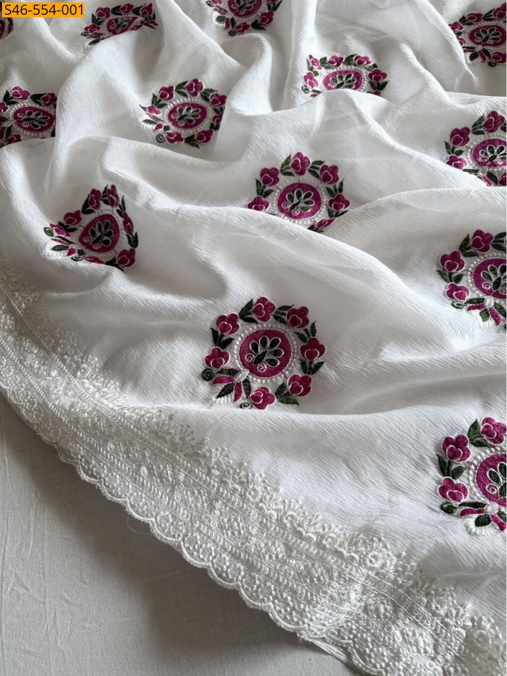 White Crush Georgette Saree White Crush Georgette Saree