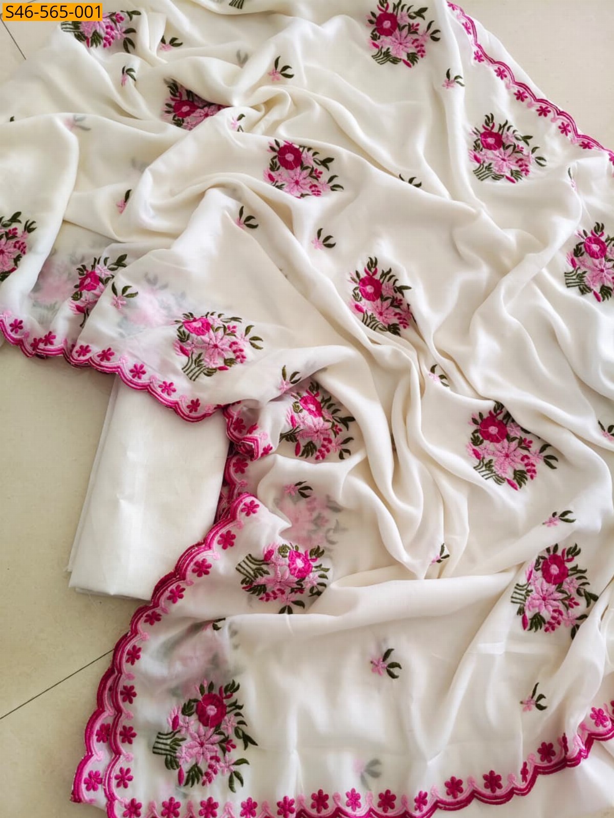 White Star Georgette Saree