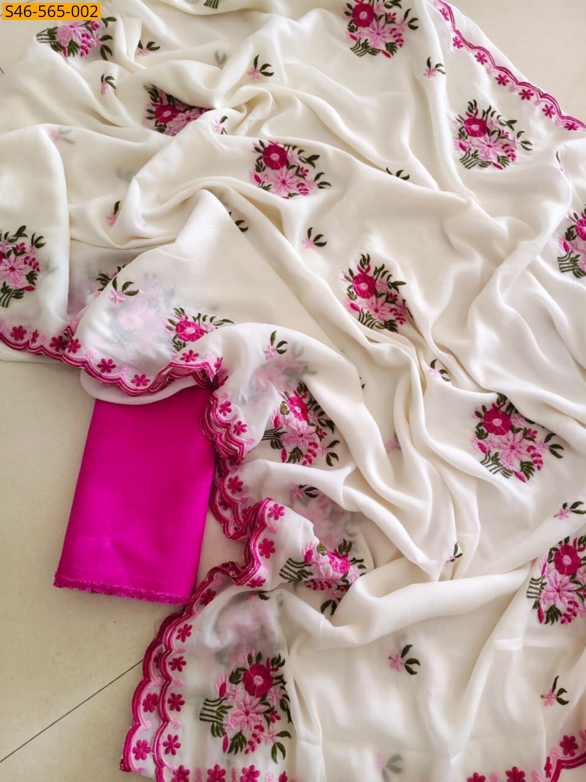 White Star Georgette Saree