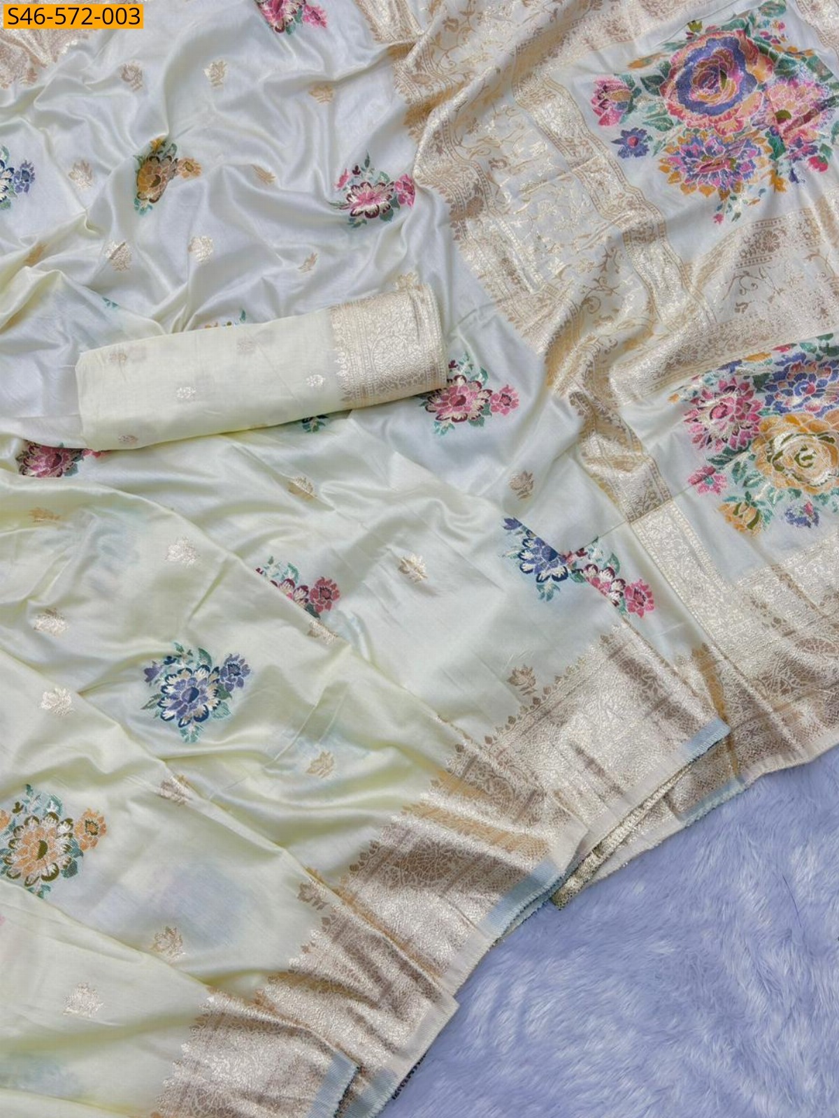 White Viscose Muslin Sarees