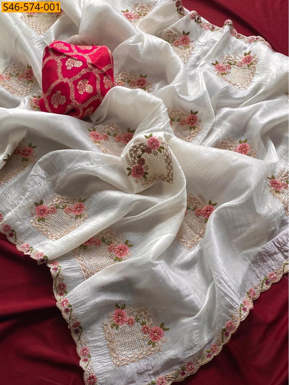 Pure Paper Silk Crush Saree