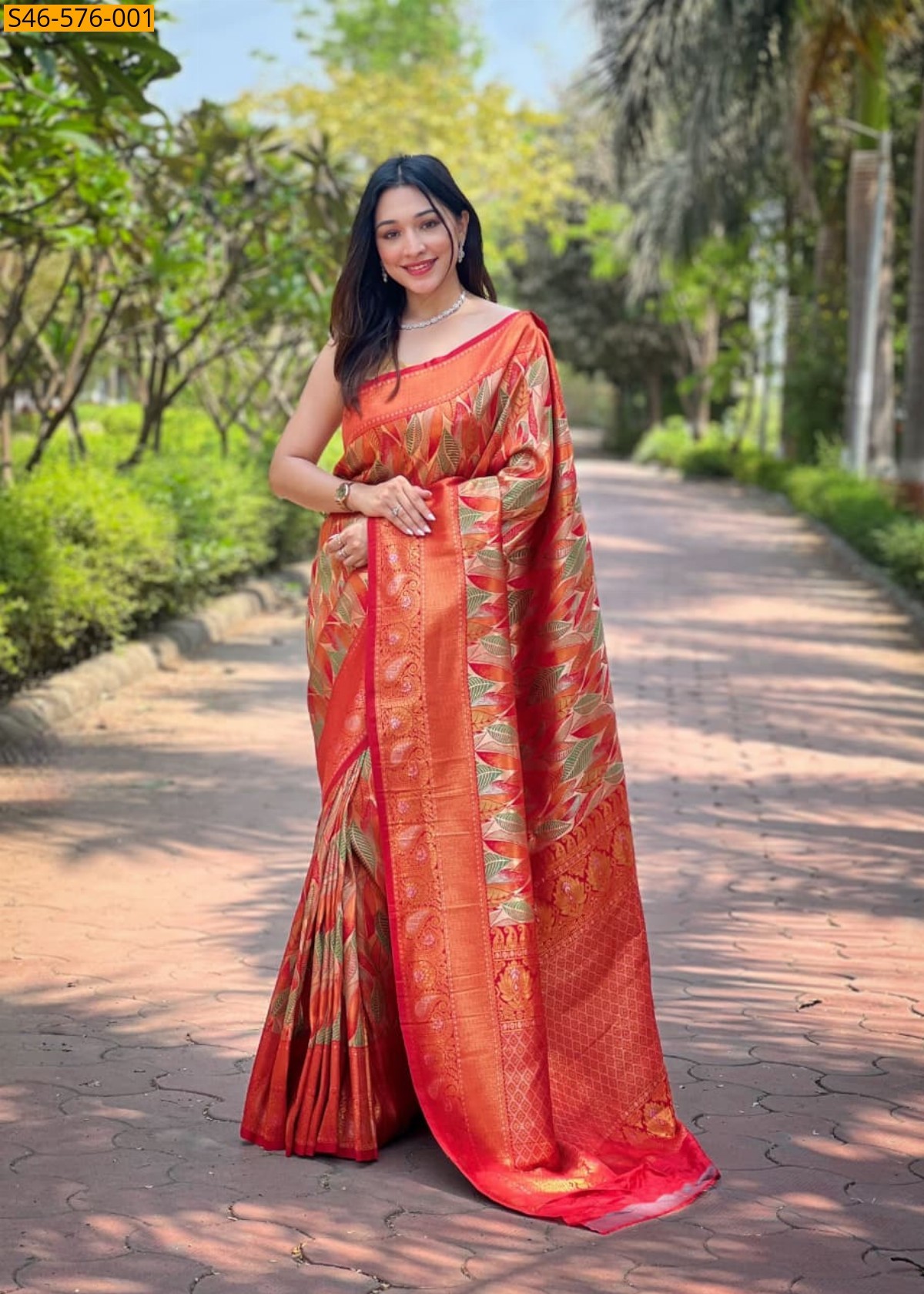 Peach Kanchipattu Silk Saree
