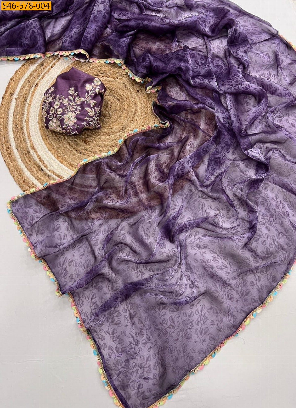 Fancy Silk Sareee - Purple