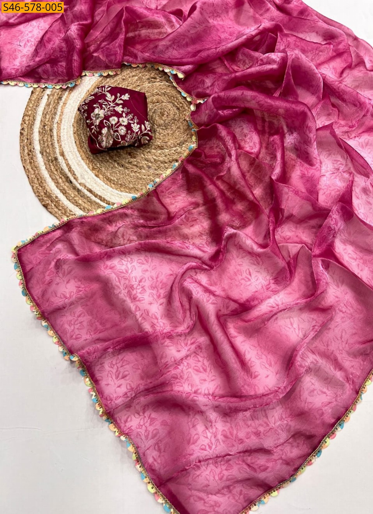 Pink Fancy Silk Sareee