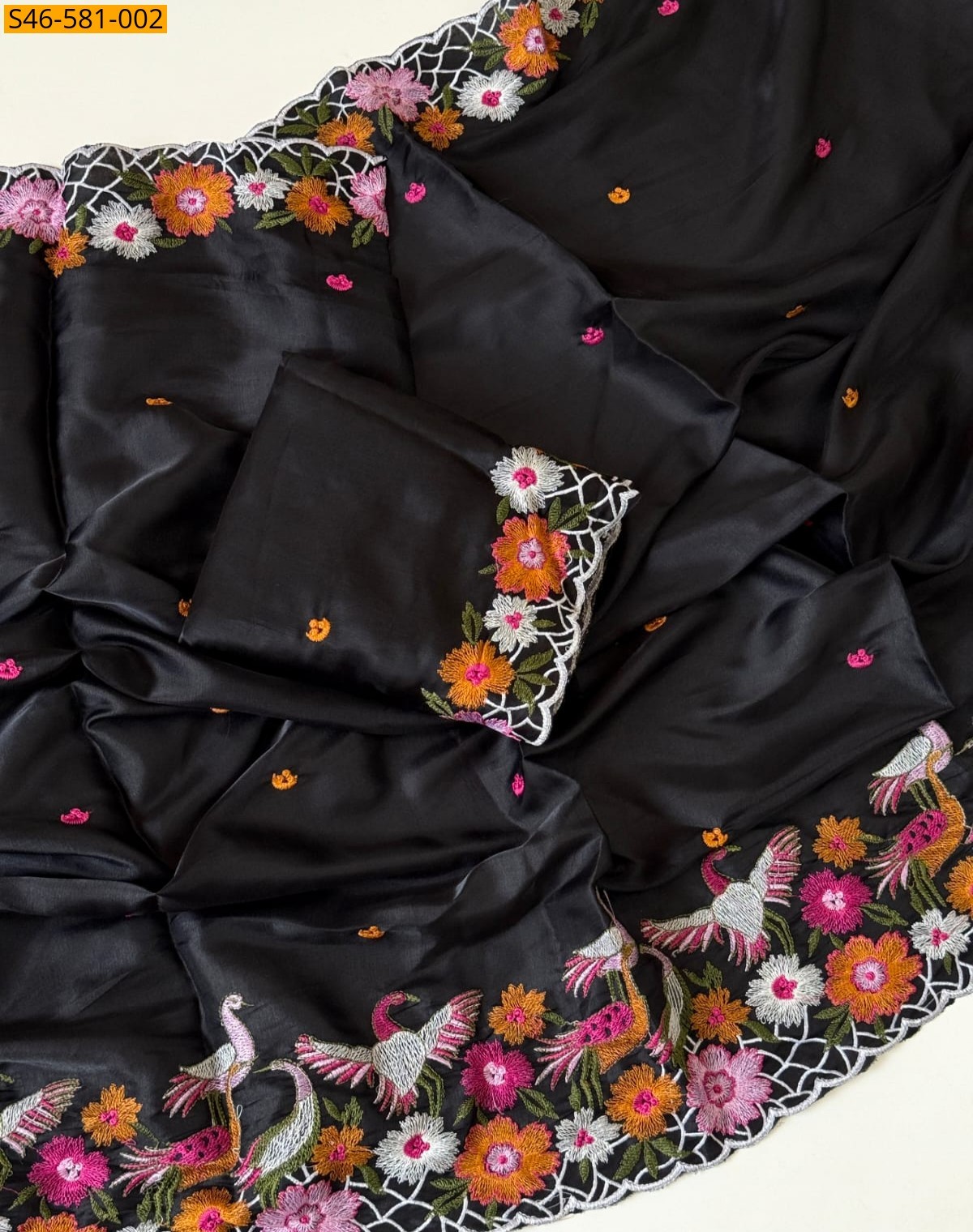 Black Tussar Silk Saree