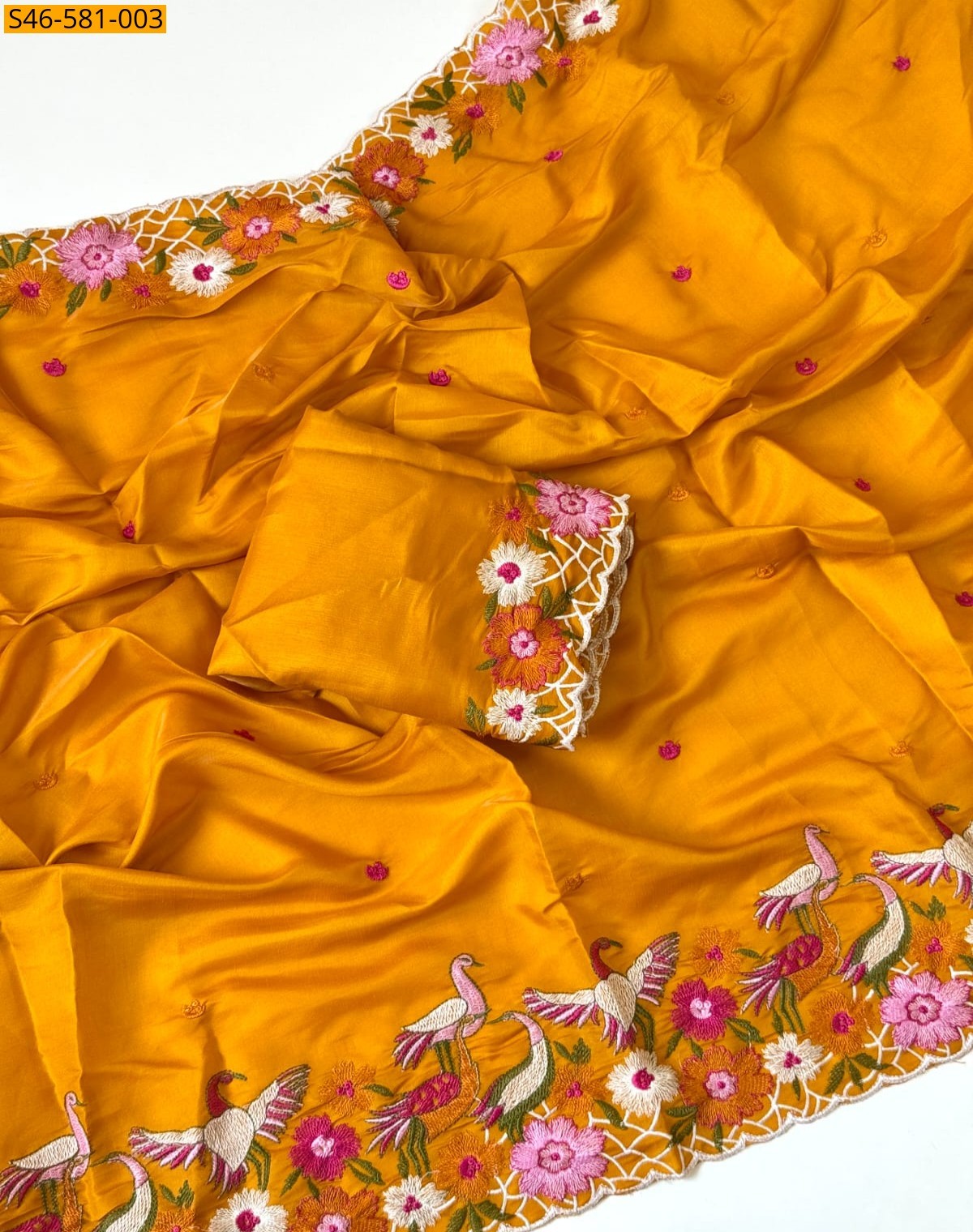 Yellow Tussar Silk Saree