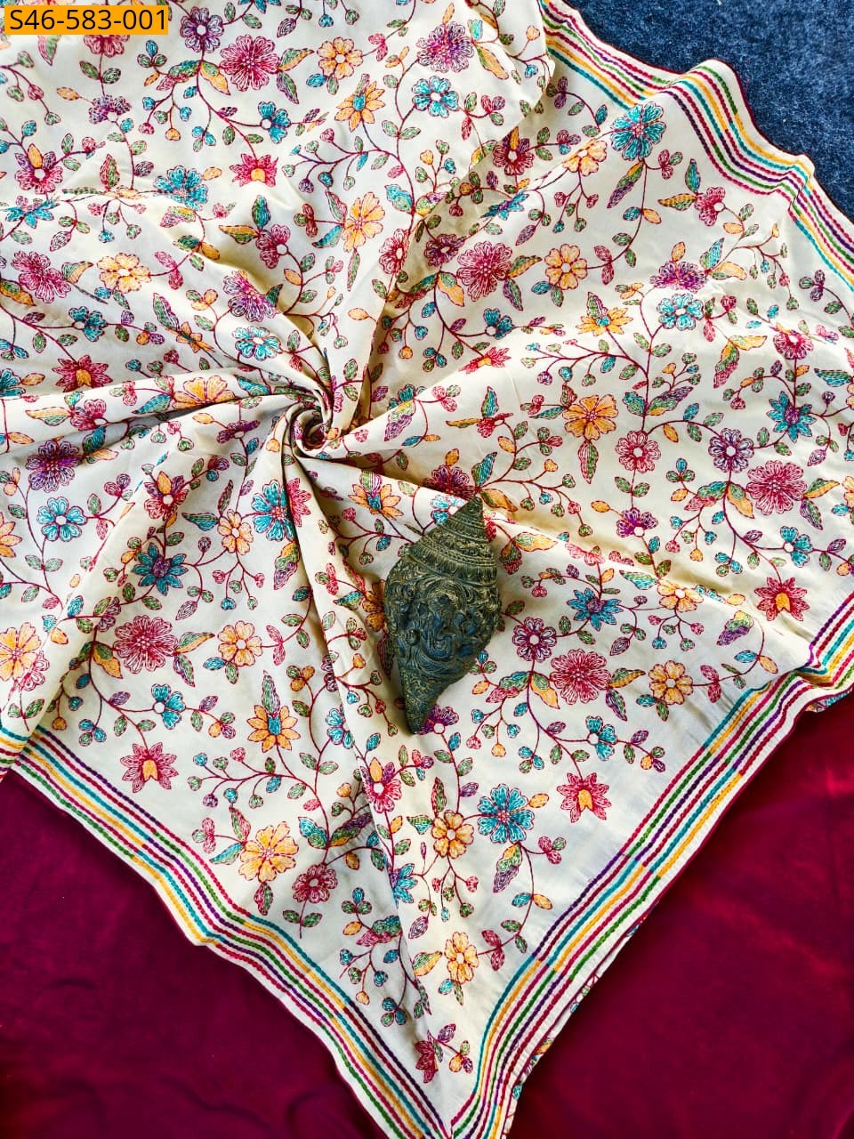 Multi Colour Tussar Cotton Saree