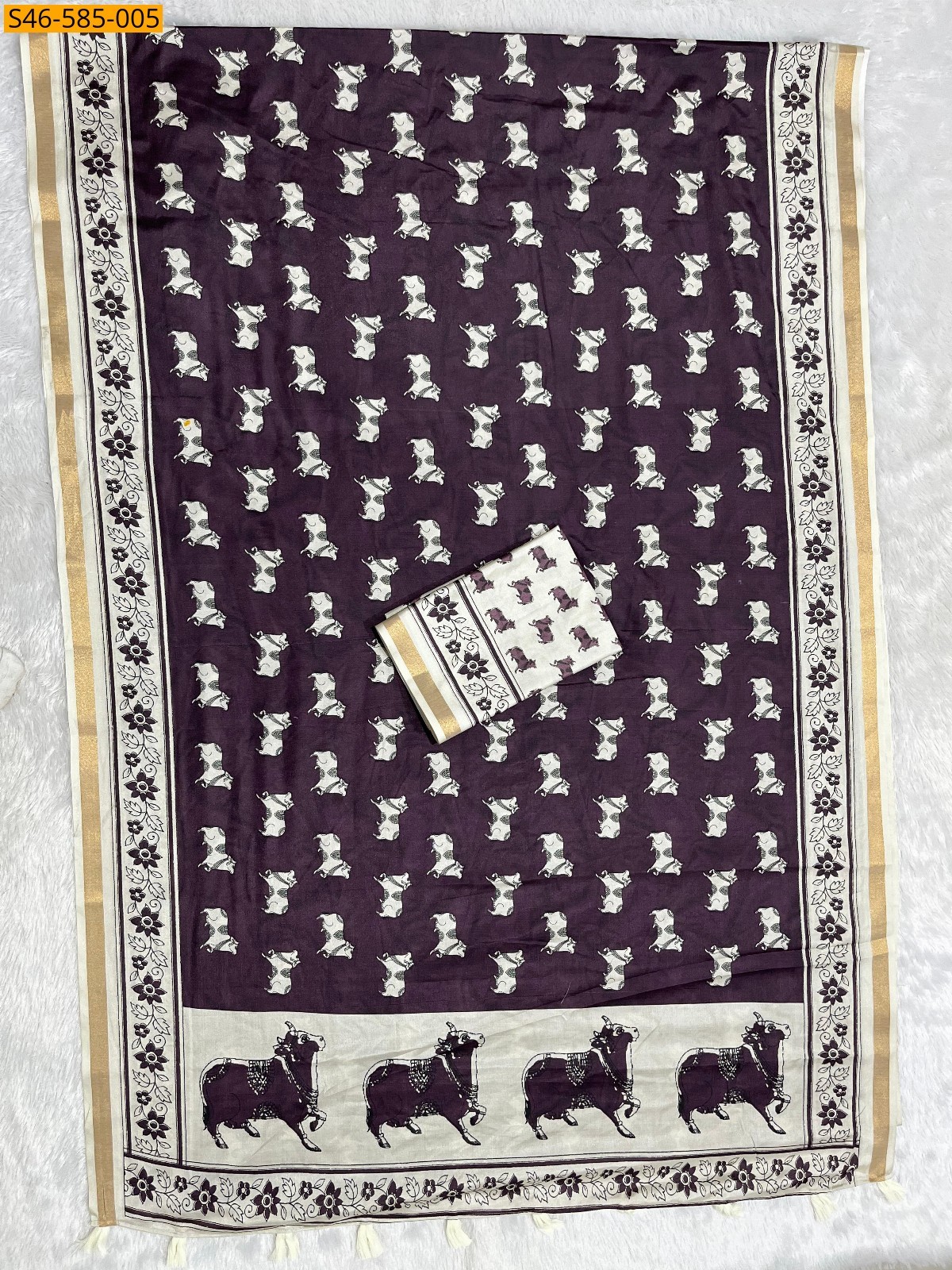 Wine Fancy cotton sarees