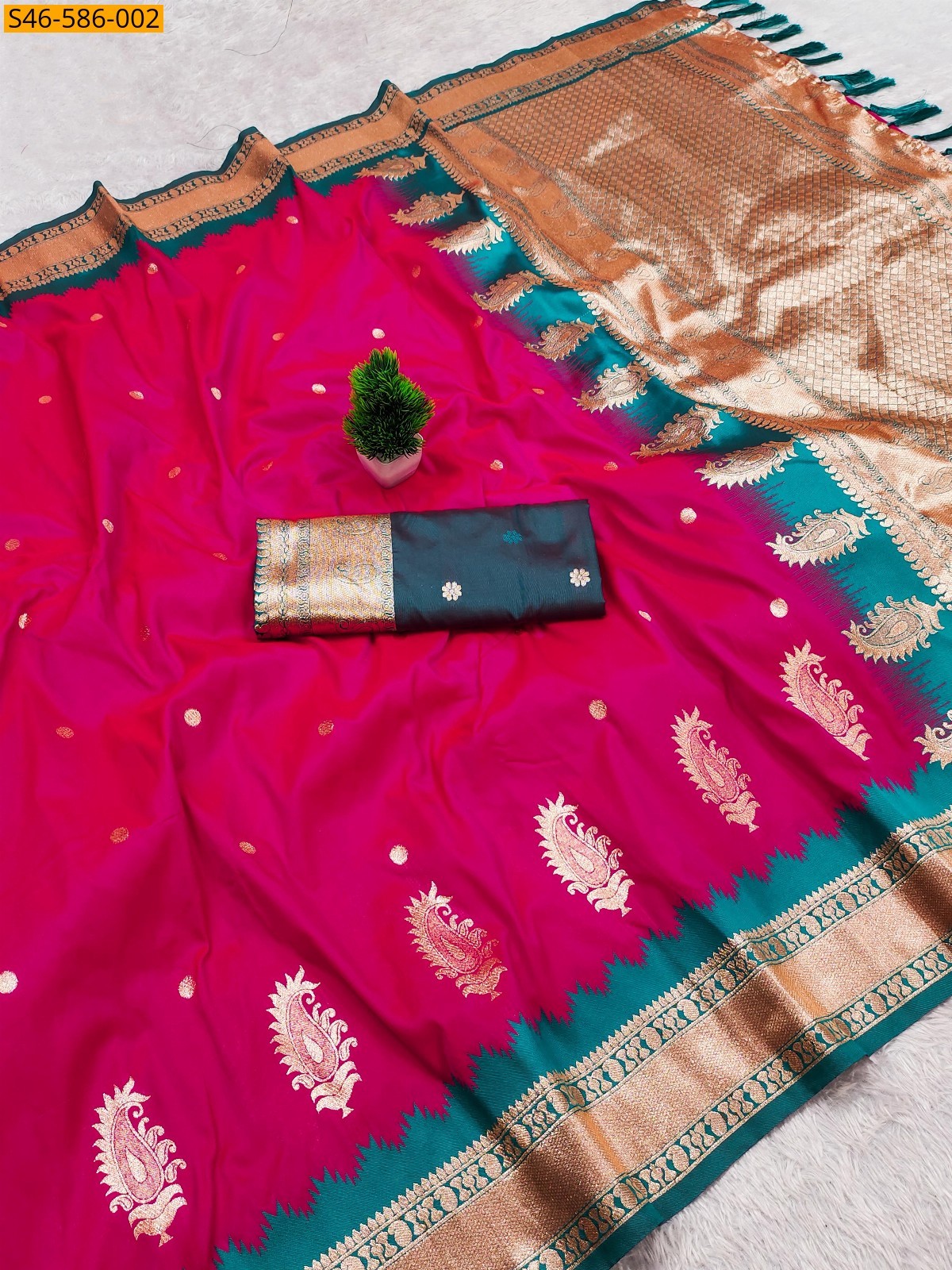 Pink Soft Banarasi silk saree