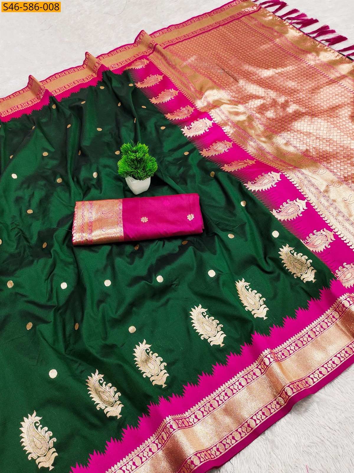 Green Soft Banarasi silk saree