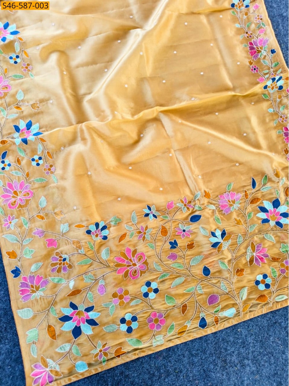 Tissue Silk Embroidery Saree