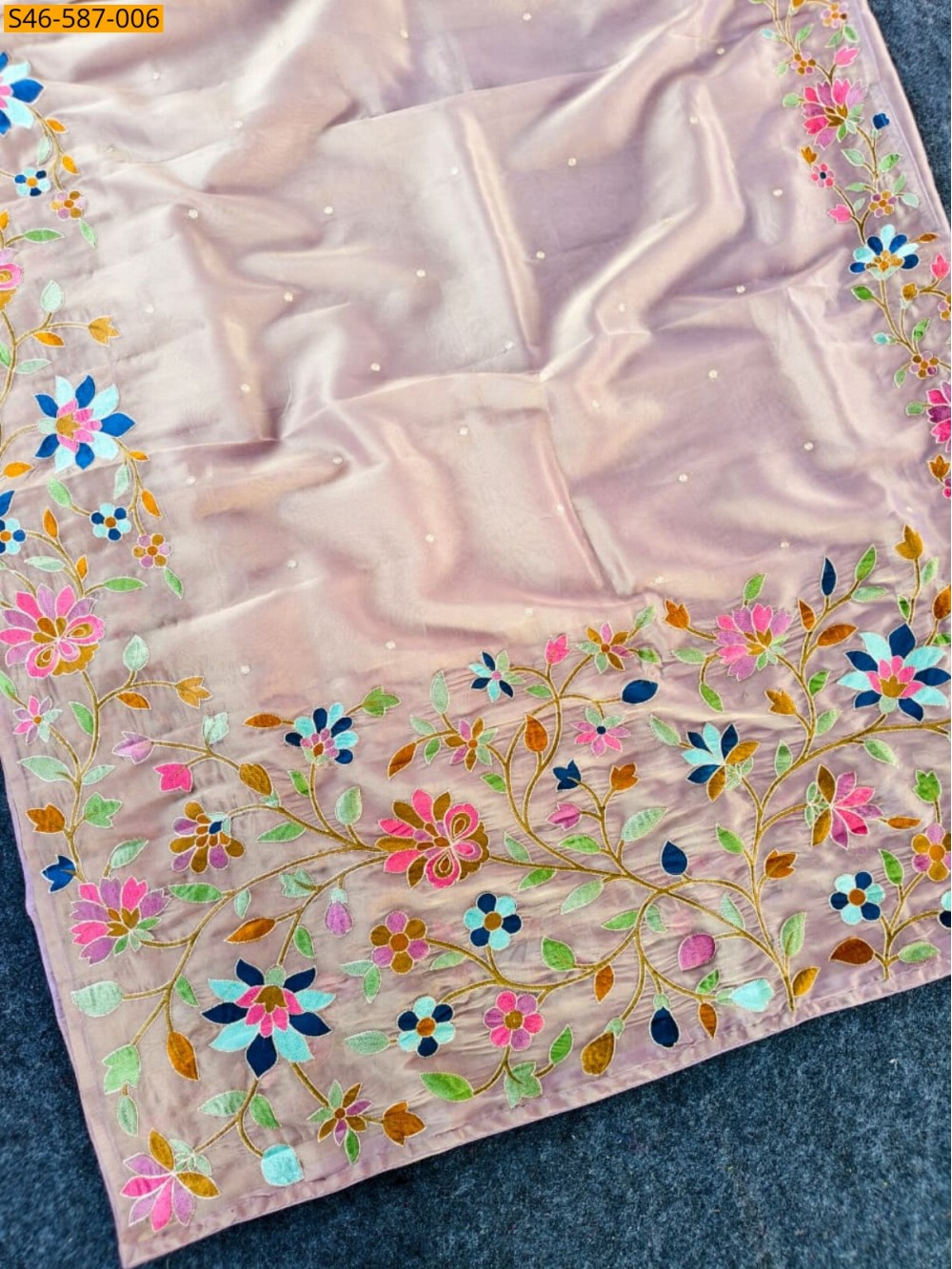 Tissue Silk Embroidery Saree