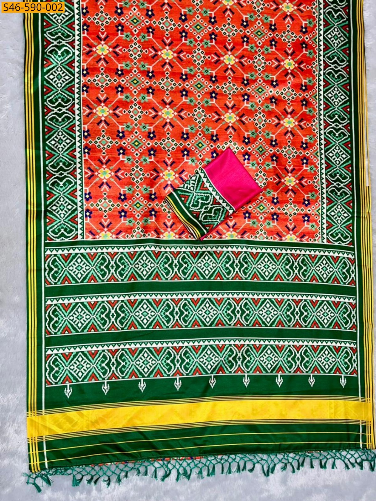 Orange Fancy Dola Silk Sarees