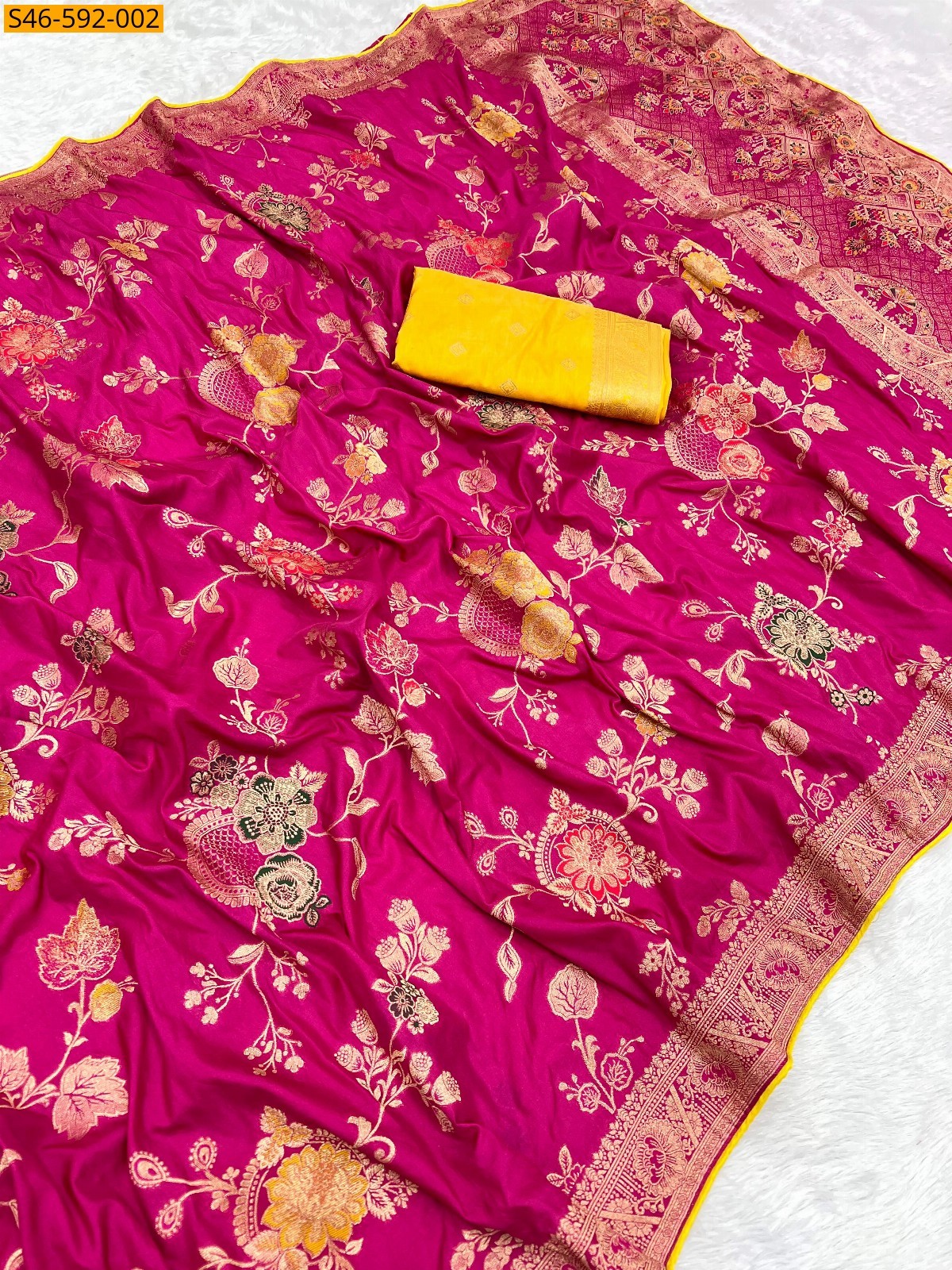 Pink Viscose dola silk sarees