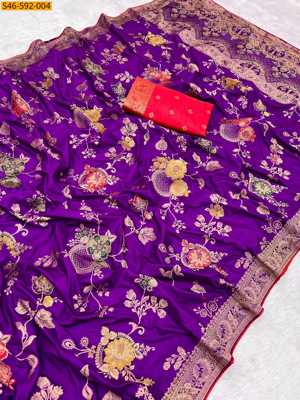 Violet Viscose dola silk sarees